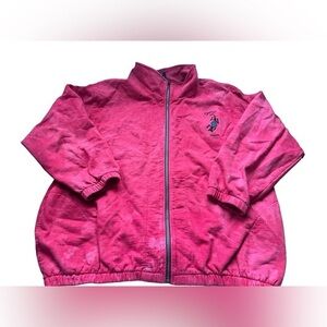 Vintage washed cotton Dagoli red Logo Full Zip-up Sweatshirt large pockets